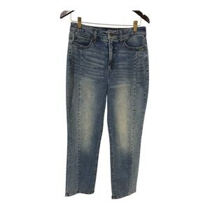 Scoop Womens Ultra High Rise Retro Jeans Size 8 Dark Wash Straight Leg Denim